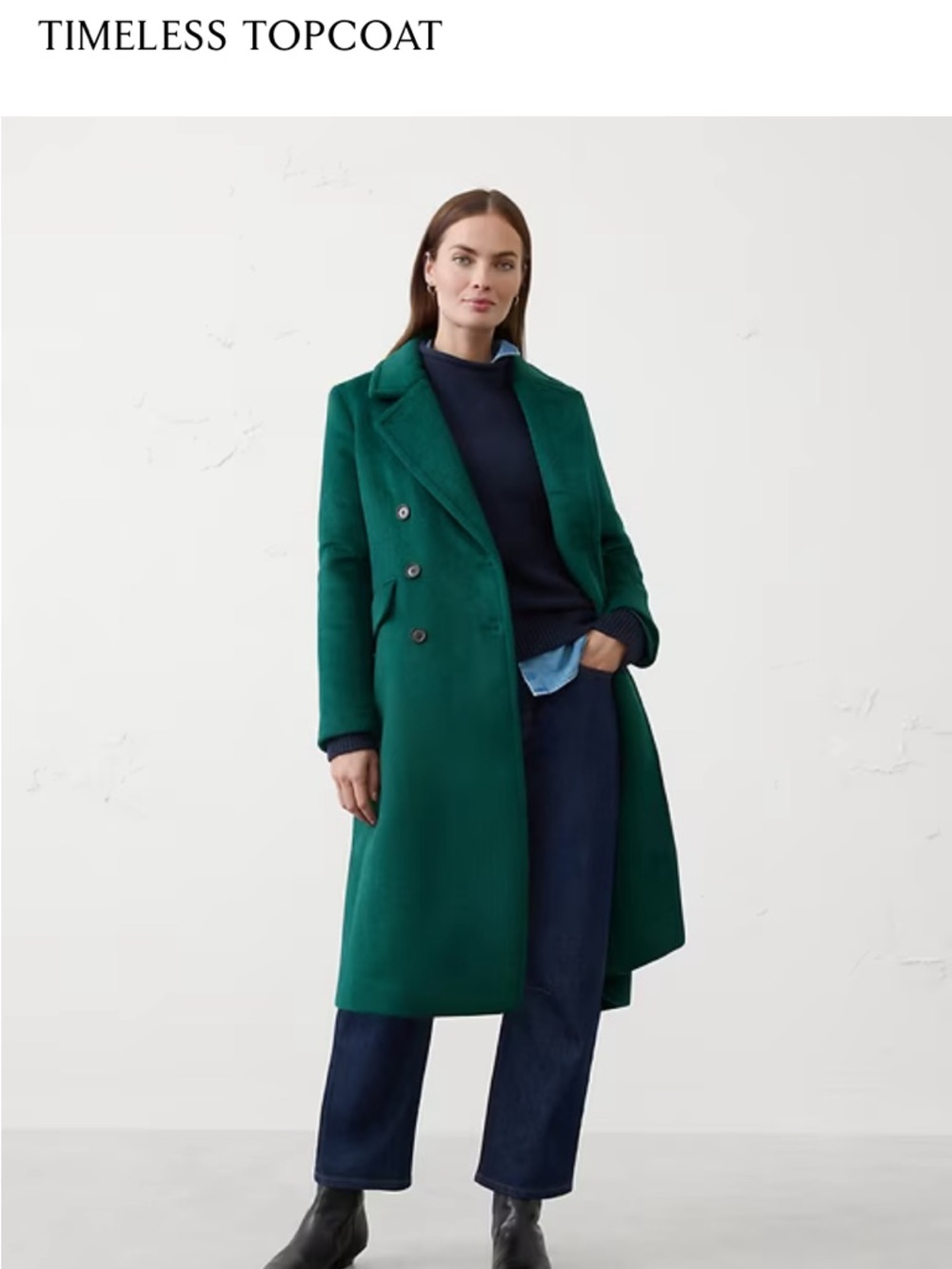 Banana Republic Teal/Emerald Wool blend Coat - Picture 5 of 7